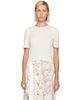 Simone Rocha Simone Rocha Off-White Cropped Pointelle T-shirt - 1