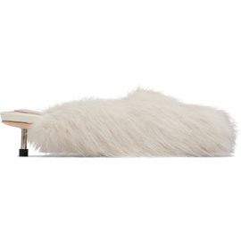 Simone Rocha Simone Rocha Off-White Faux Fur Mule Heels