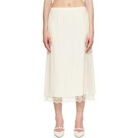 Simone Rocha Simone Rocha Off-White Lace Trim Negligee Midi Skirt