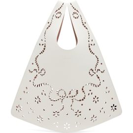 Simone Rocha Simone Rocha Off-White Lasercut Lace Shopper Tote