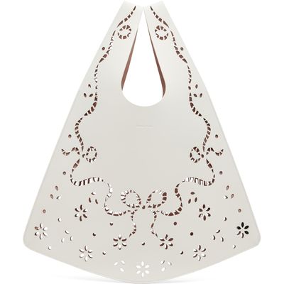 Simone Rocha Simone Rocha Off-White Lasercut Lace Shopper Tote