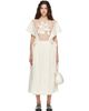 Simone Rocha Simone Rocha Off-White Pleated Sheer Ribbon Panel Maxi Dress - 1