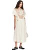 Simone Rocha Simone Rocha Off-White Pleated Sheer Ribbon Panel Maxi Dress - 4