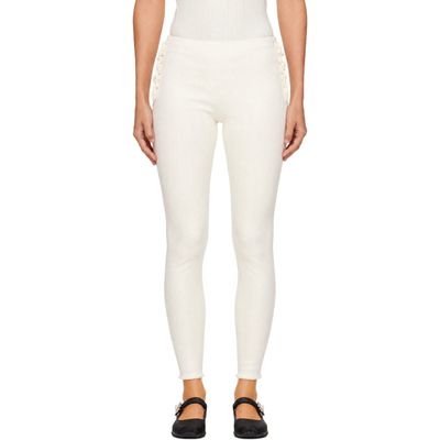 Simone Rocha Simone Rocha Off-White Pointelle Ruffle Frill Leggings