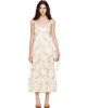 Simone Rocha Simone Rocha Off-White Ruffle Frill Hem Slip Midi Dress - 1