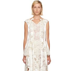 Simone Rocha Simone Rocha Off-White Unraveling Ribbon Portrait Top