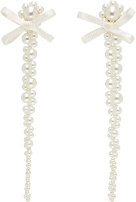 Simone Rocha Simone Rocha Petite Bow Detail Drip Earrings