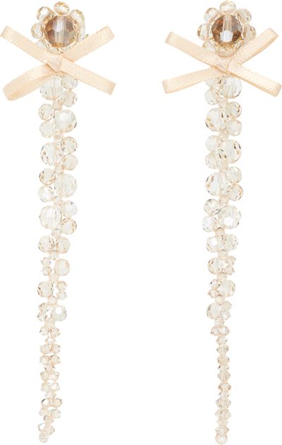 Simone Rocha Simone Rocha Petite Bow Drip Crystal Earrings