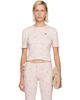 Simone Rocha Simone Rocha Pink Cropped Pointelle T-shirt - 1