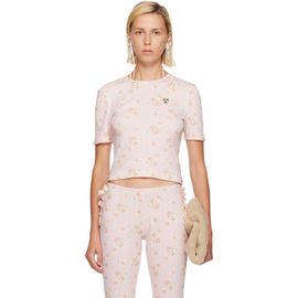 Simone Rocha Simone Rocha Pink Cropped Pointelle T-shirt