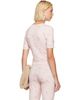 Simone Rocha Simone Rocha Pink Cropped Pointelle T-shirt - 3