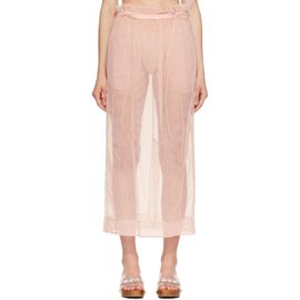 Simone Rocha Simone Rocha Pink Gathered Waist Cord Midi Skirt