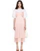 Simone Rocha Simone Rocha Pink Lace Trim Slip Midi Dress - 1