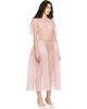 Simone Rocha Simone Rocha Pink Puff Sleeve Cord Hip Midi Dress - 2