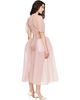 Simone Rocha Simone Rocha Pink Puff Sleeve Cord Hip Midi Dress - 3
