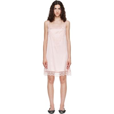 Simone Rocha Simone Rocha Pink Square Neck Lace Trim Minidress