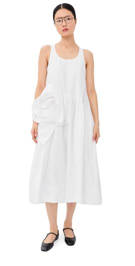 Simone Rocha Simone Rocha Pressed Rosette Flounce Dress White