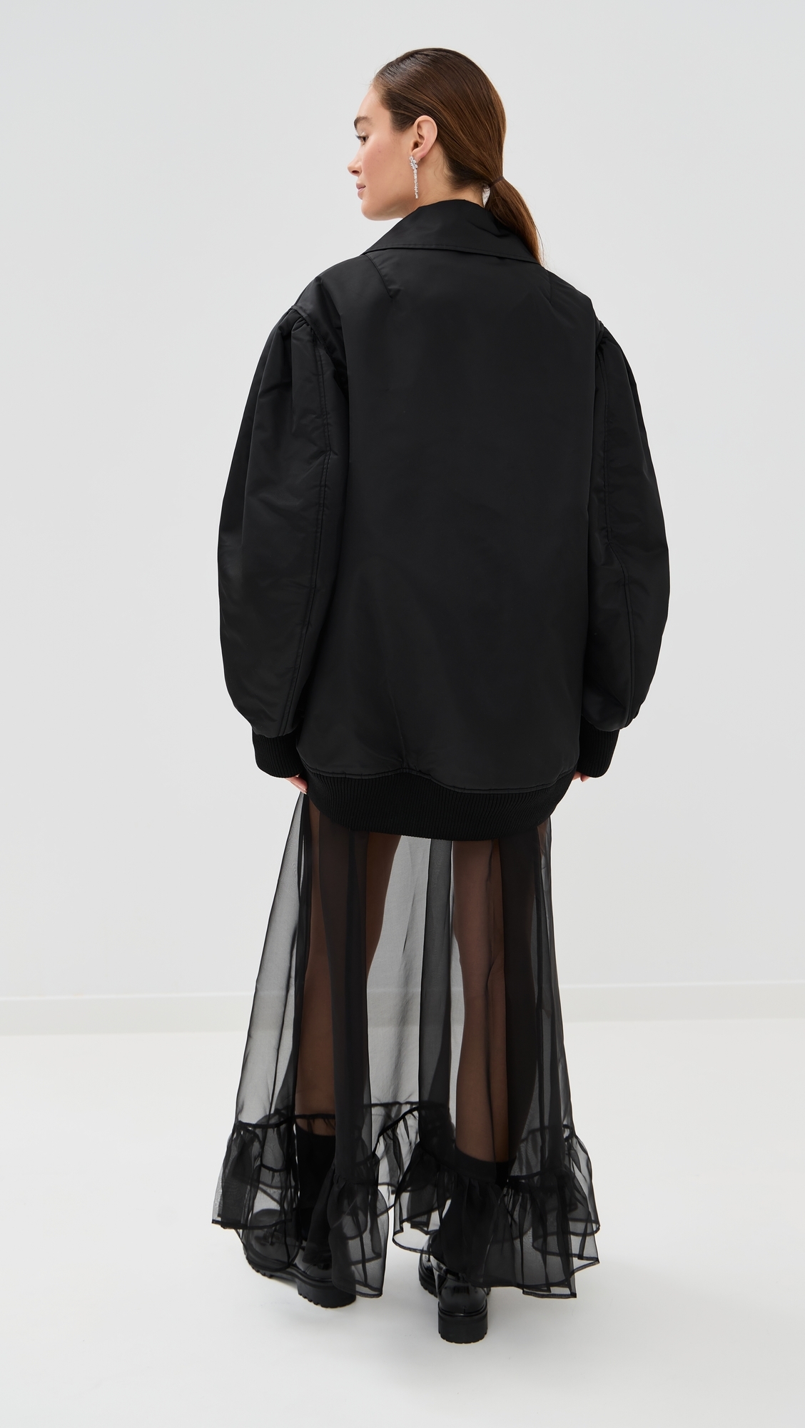 Simone Rocha - Puff Sleeve Multi Pocket Bomber Jacket Black