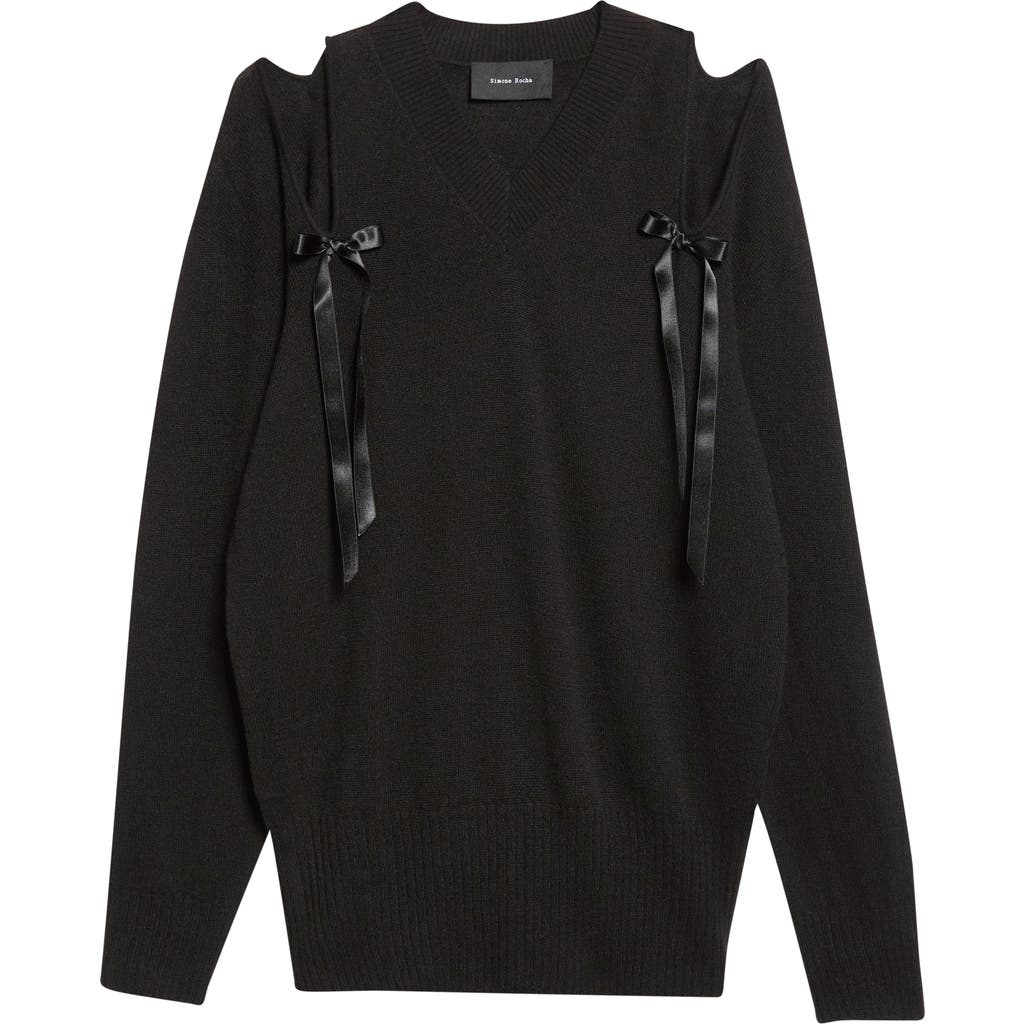 Simone Rocha Simone Rocha Ribbon Slashed Cashmere Sweater