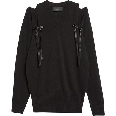 Simone Rocha Simone Rocha Ribbon Slashed Cashmere Sweater