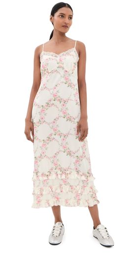 Simone Rocha Simone Rocha Ruffle Frill Hem Slip Dress Cream