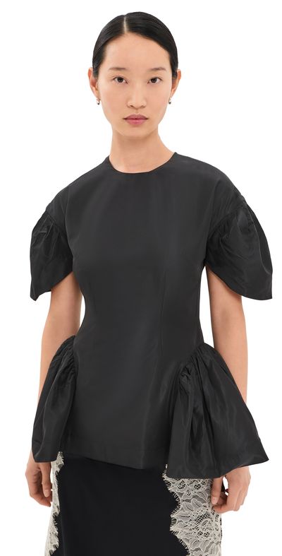 Simone Rocha Simone Rocha Sculpted Peplum Top Black