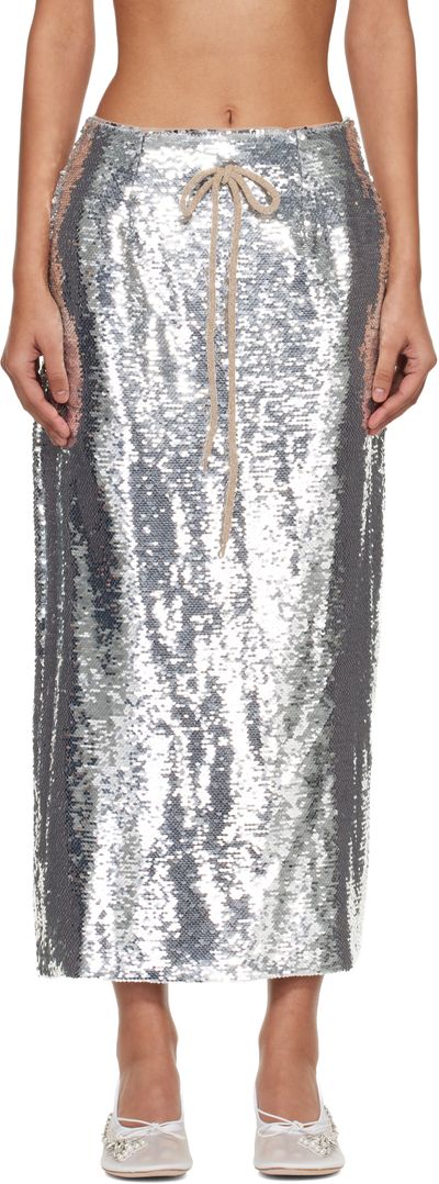 Simone Rocha Simone Rocha Silver Column Pencil Midi Skirt