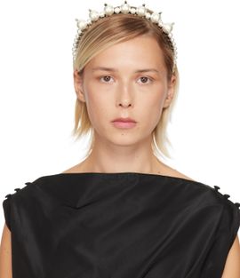 Simone Rocha Simone Rocha Silver Pearl & Crystal Tiara Headband