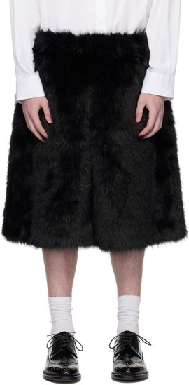 Simone Rocha Simone Rocha SSENSE Exclusive Black Faux-Fur Shorts