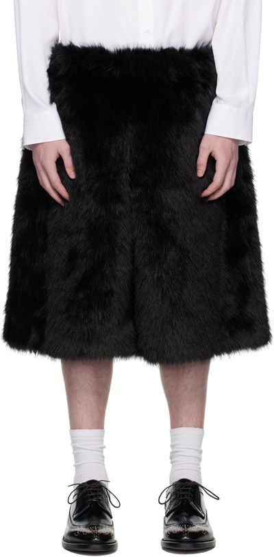 Simone Rocha Simone Rocha SSENSE Exclusive Black Faux-Fur Shorts