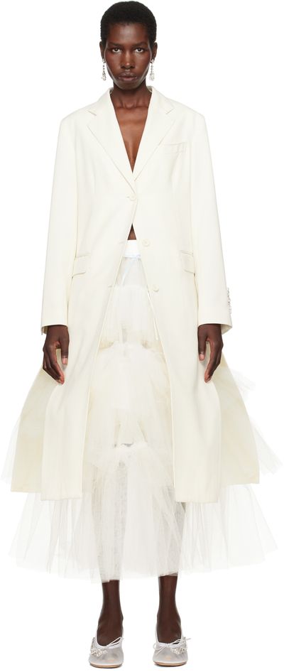 Simone Rocha Simone Rocha SSENSE Exclusive Bridal Capsule Cut-Out Bow Detail Coat