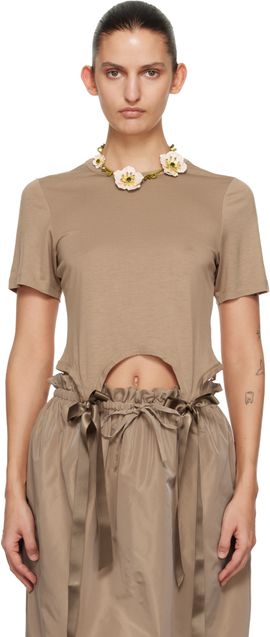 Simone Rocha Simone Rocha Tan Bow Tail Easy T-shirt