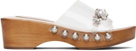 Simone Rocha Simone Rocha Transparent Embellished Scalloped Wooden Heeled Sandals