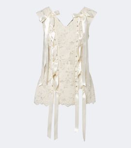 Simone Rocha Simone Rocha Unraveling bow-detail lace top