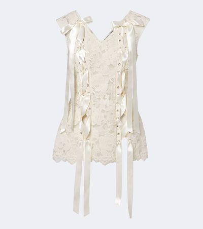 Simone Rocha Simone Rocha Unraveling bow-detail lace top