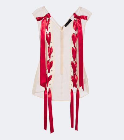 Simone Rocha Simone Rocha Unraveling bow-detail sheer top