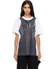 Simone Rocha Simone Rocha White & Black Patchwork Satin Trompe L'Oeil Print T-shirt - 1