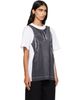 Simone Rocha Simone Rocha White & Black Patchwork Satin Trompe L'Oeil Print T-shirt - 2