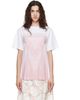 Simone Rocha Simone Rocha White & Pink Bow Sash Slip Dress Trompe L'Oeil Print T-shirt - 1