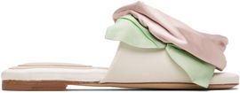 Simone Rocha Simone Rocha White & Pink Pressed Rosette Slides