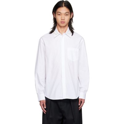 Simone Rocha Simone Rocha White Beaded Classic Concealed Button Shirt