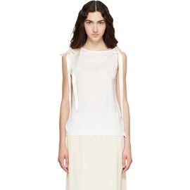 Simone Rocha Simone Rocha White Bow Ribbon Tail Tank Top