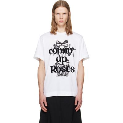 Simone Rocha Simone Rocha White 'Coming Up Roses' Print T-shirt