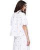 Simone Rocha Simone Rocha White Cropped Rosebud Puff Sleeve Lace Trim Shirt - 3