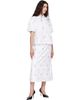 Simone Rocha Simone Rocha White Cropped Rosebud Puff Sleeve Lace Trim Shirt - 4