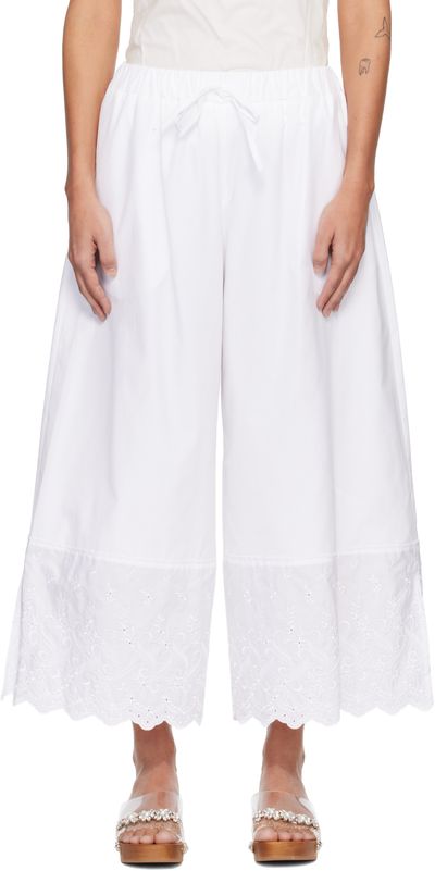 Simone Rocha Simone Rocha White Cropped Trim Easy Trousers