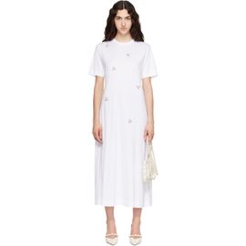 Simone Rocha Simone Rocha White Easy Embellished T-shirt Midi Dress