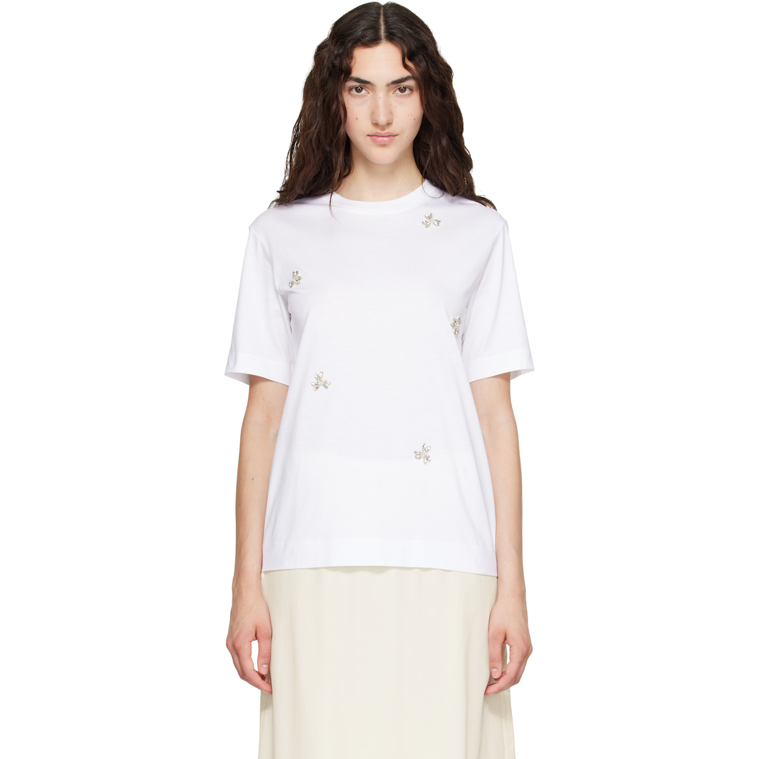 Simone Rocha - White Embellished Boy T-shirt