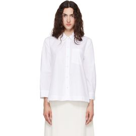 Simone Rocha Simone Rocha White Embellished Cropped Petal Collar Shirt