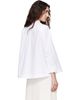 Simone Rocha Simone Rocha White Embellished Cropped Petal Collar Shirt - 3